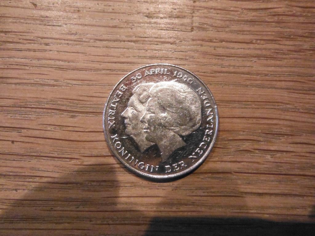 rijksdaalder 30 april 1980 met dubbel portret, Koningin Juliana, Verzenden, Zilver, Losse munt