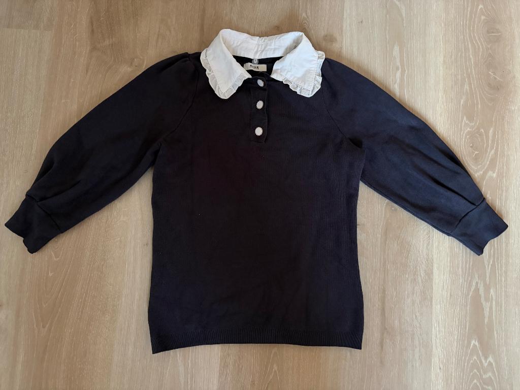Anna van Toor navy gebreide trui met korte mouw, XS/34, Anna van Toor, Blauw, Nieuw, Ophalen of Verzenden