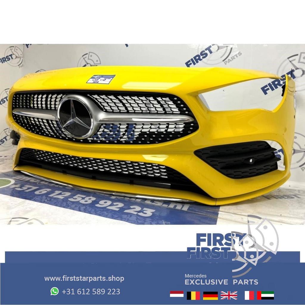 W118 C118 AMG LINE VOORBUMPER GEEL Mercedes 2018-2023 ORIGIN, Gebruikt, -, Voor, Ophalen of Verzenden