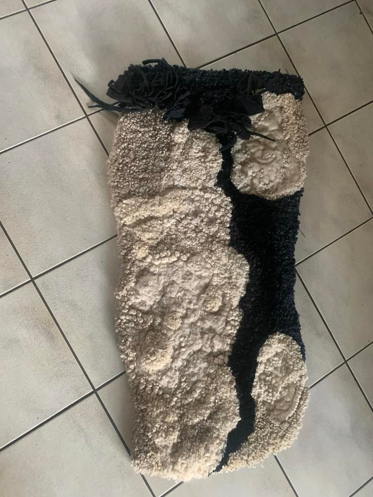 Nieuw wollen wandkleed, zwart/beige, 116x56 cm, Ophalen of Verzenden, Nieuw