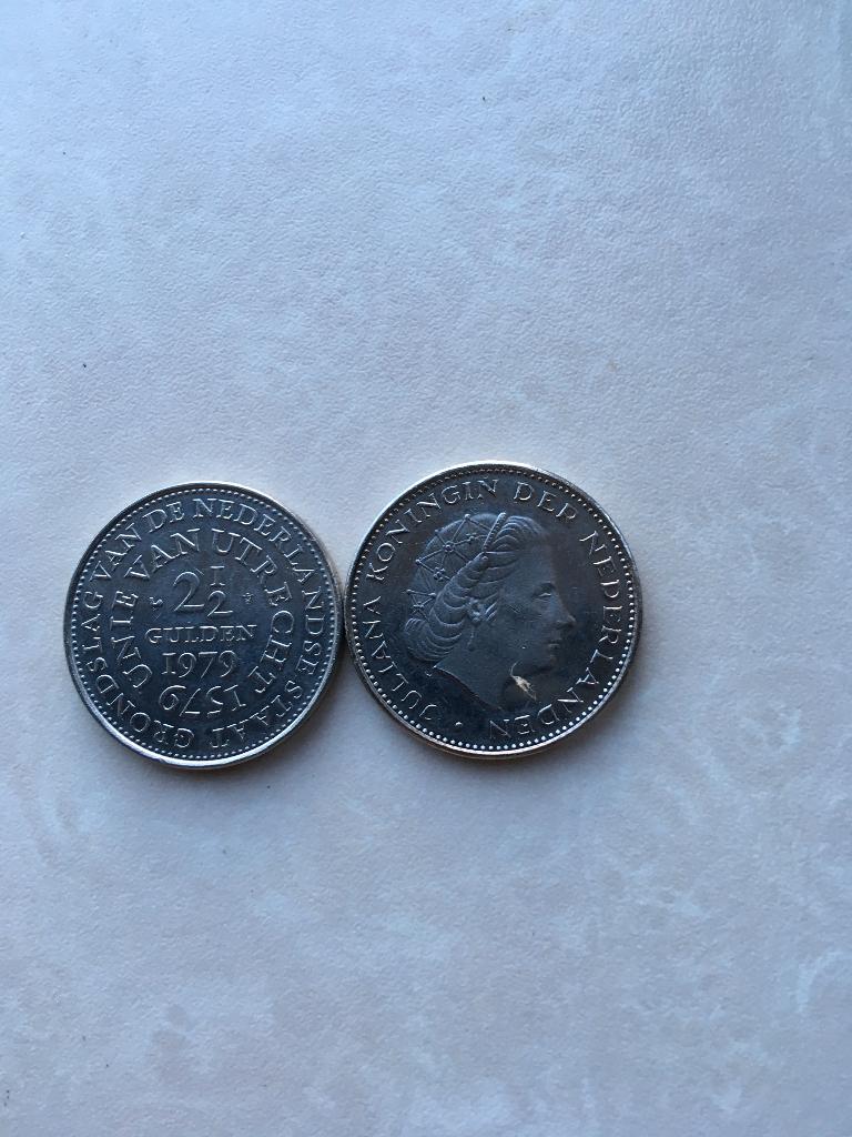 Te Koop munten uit het gulden tijdperk., Postzegels en Munten, Munten | Nederland, Ophalen, Koningin Juliana, 2½ gulden, Losse munt