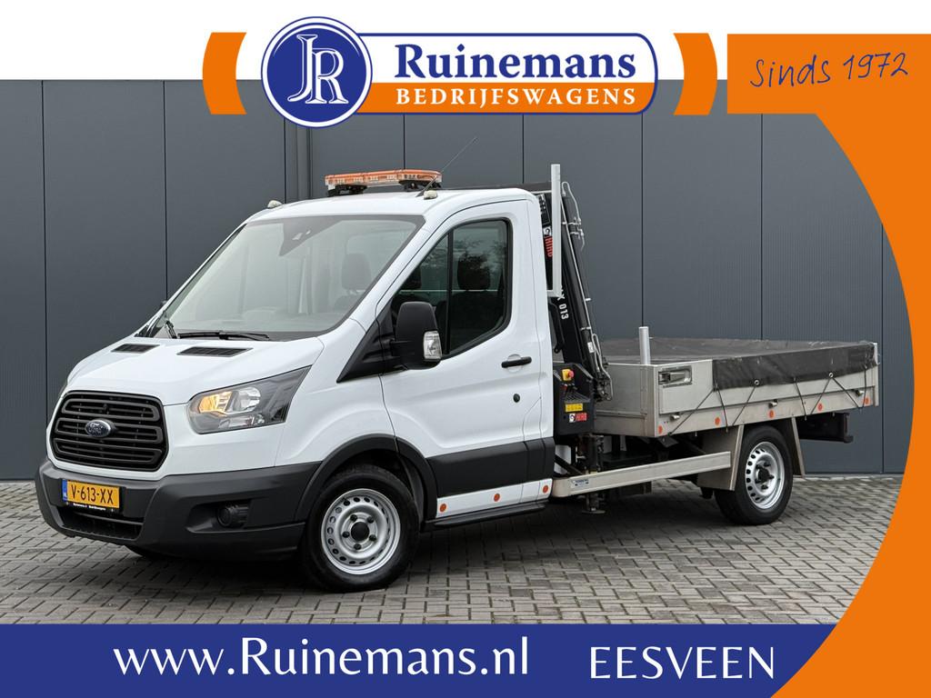 Ford Transit 2.0 TDCI EURO 6 / PICK UP / HIAB KRAAN T-CLX 01, Auto's, Euro 6, 4 cilinders, Wit, Bedrijf