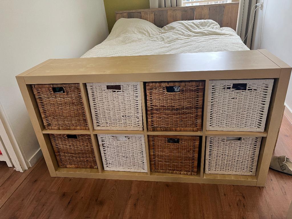 IKEA Kallax kast 8 vakken, Ophalen, Eikenhout, 50 tot 100 cm, Zo goed als nieuw