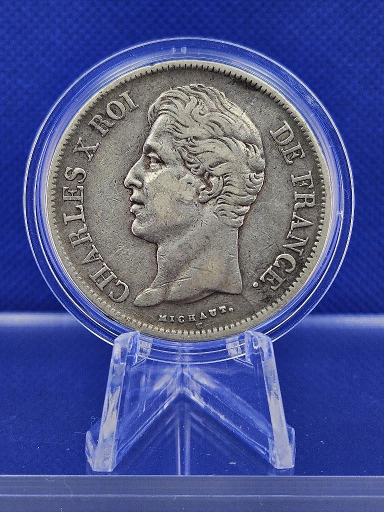 (6207) FRANCE  CHARLES X ROI  5 FRANCS 1827 W, Ophalen of Verzenden, Frankrijk, Losse munt, Zilver