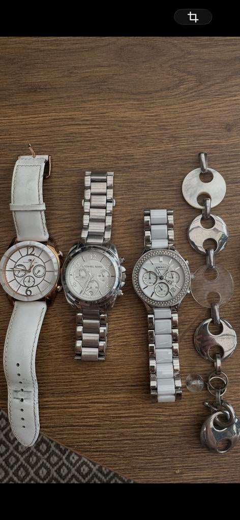 3 horloges + armband van Michael Kors, Tommy Hilfiger, DKNY, Sieraden, Tassen en Uiterlijk, Horloges | Dames, Gebruikt, Staal