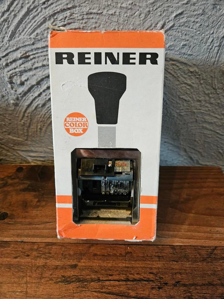 Vintage Reiner Nummereerstempel B6-6K in originele doos, Ophalen of Verzenden