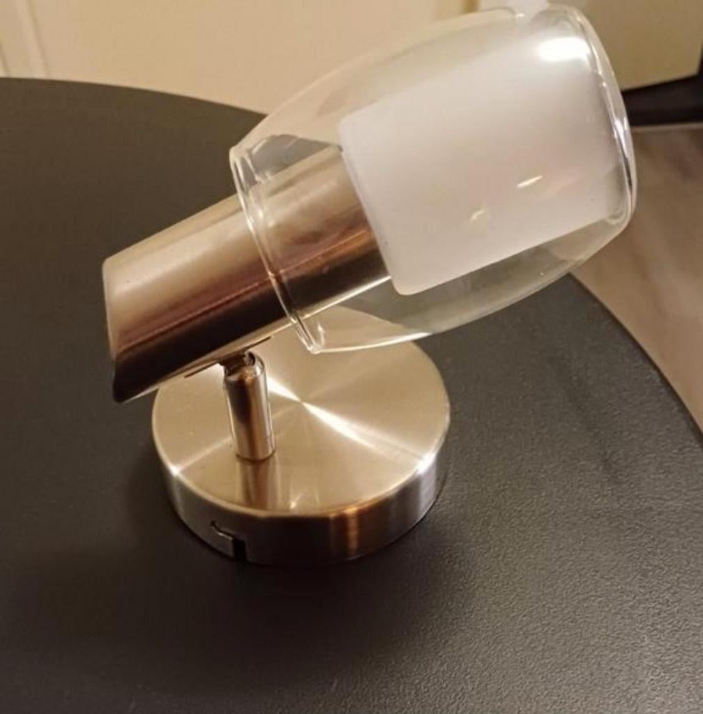 Plafondlamp metaal met glazen kap E14 fitting, Ophalen of Verzenden, Zo goed als nieuw, Glas, Design