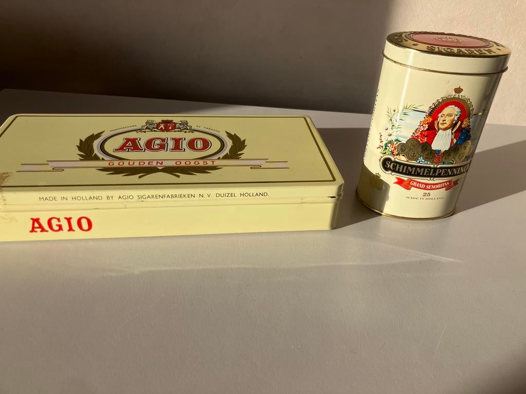 Vintage sigarenblikken Schimmelpenninck&Agio – retro‼️, Verzamelen, Blikken, Gebruikt, Overige, Overige merken, Ophalen