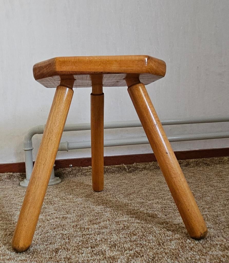 Vintage houten melkkrukje - ZCK, Huis en Inrichting, Ophalen of Verzenden, Gebruikt, Hout