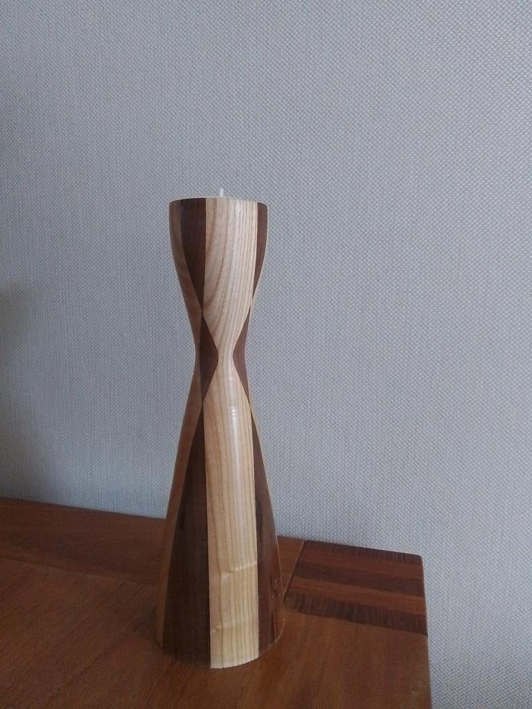 Houten theelicht Kandelaar, Antiek en Kunst, Curiosa en Brocante, Ophalen of Verzenden