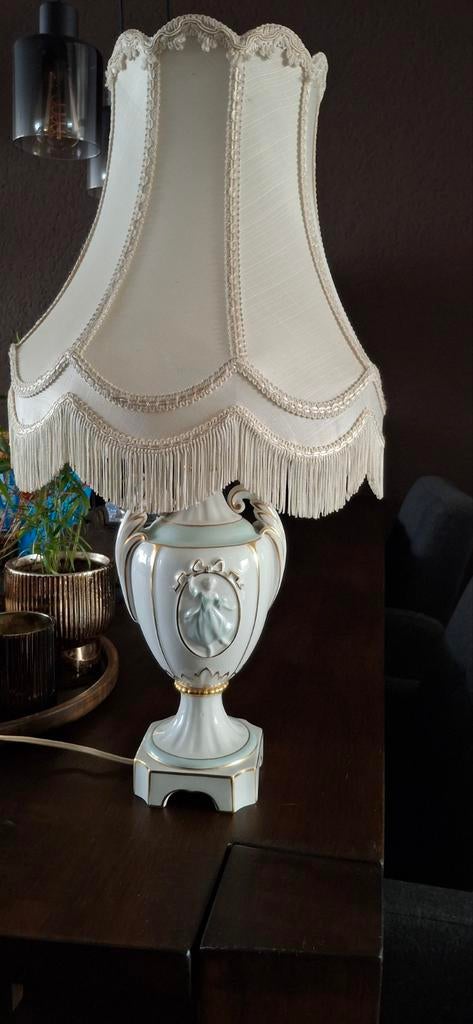 Wallendorf porseleinen tafellamp met lampenkap, Ophalen, Minder dan 50 cm