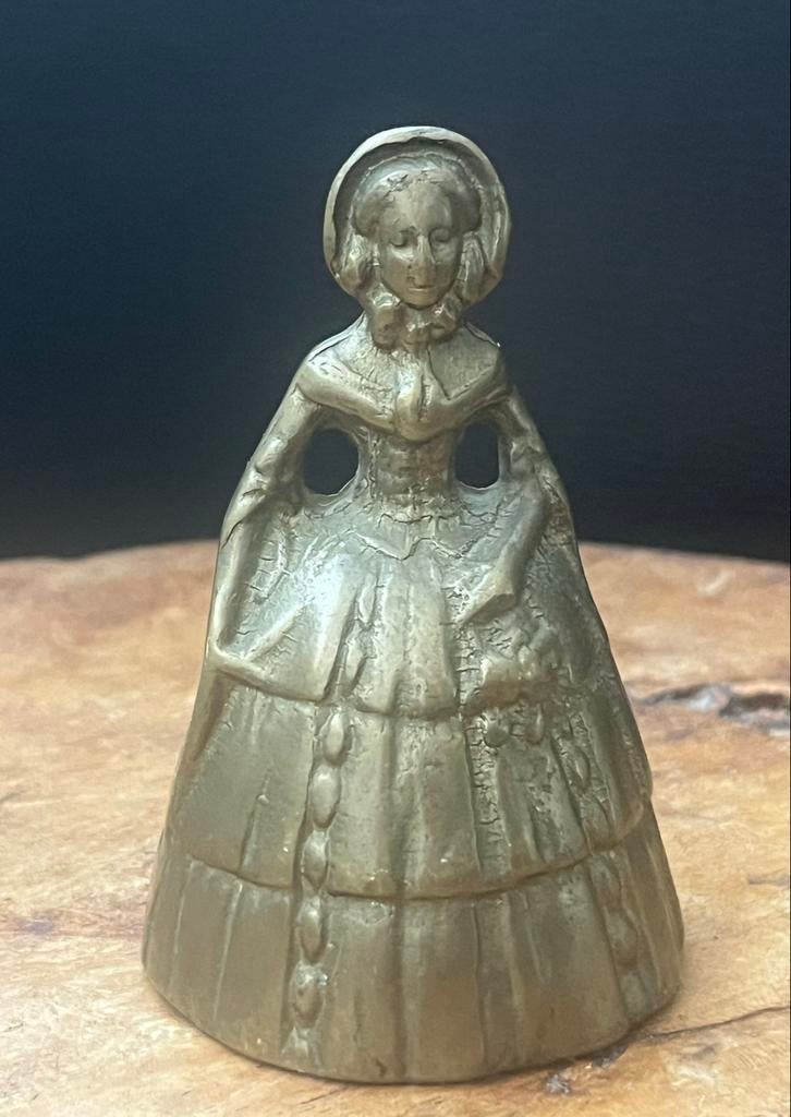 Vintage Massief Messing Victoriaanse Dame Bel, Antiek en Kunst, Ophalen of Verzenden, Koper