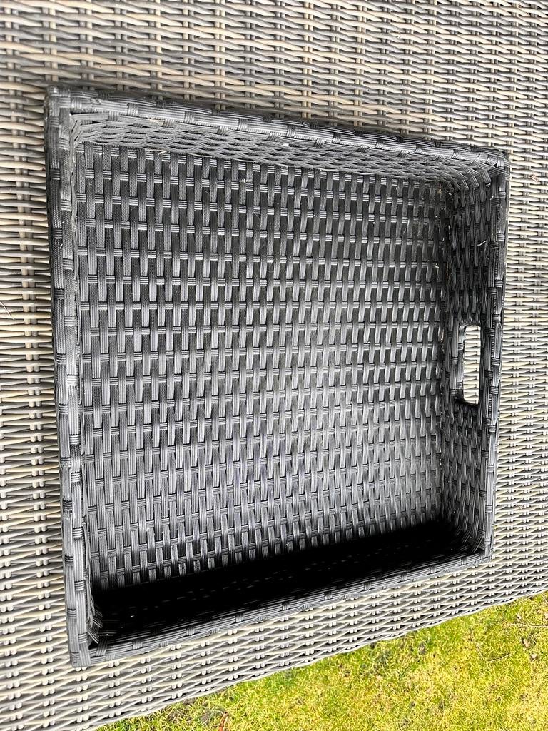 Heel mooi, donkergrijs Wicker dienblad - 50 x 50, Ophalen, Vierkant