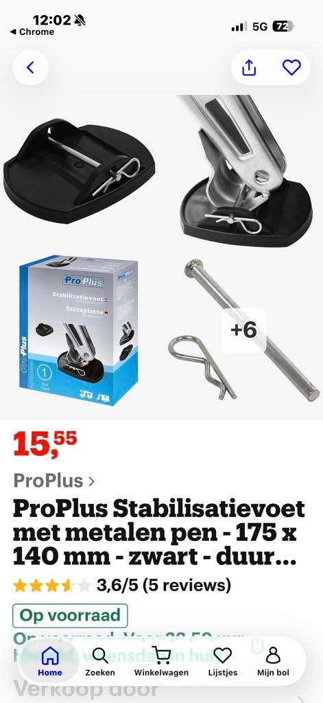 2 x ProPlus stabilisatievoeten voor caravan/camper, Ophalen of Verzenden, Nieuw