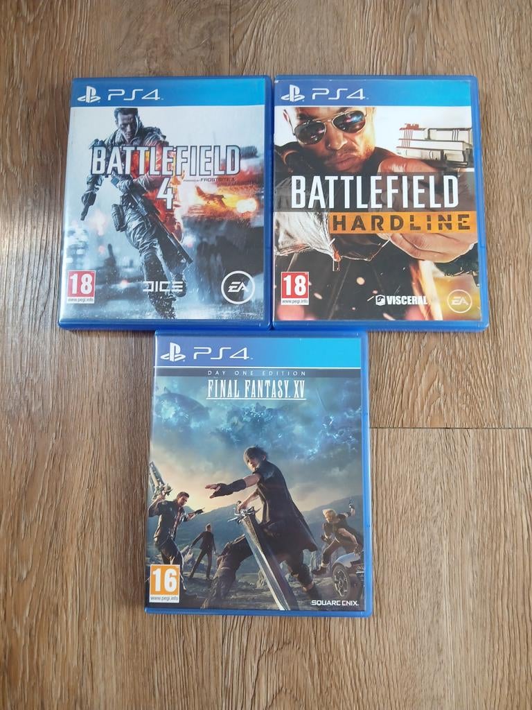 Battlefield 4, Hardline en Final Fantasy XV PS4 games, Spelcomputers en Games, Games | Sony PlayStation 4, Vanaf 18 jaar, Shooter