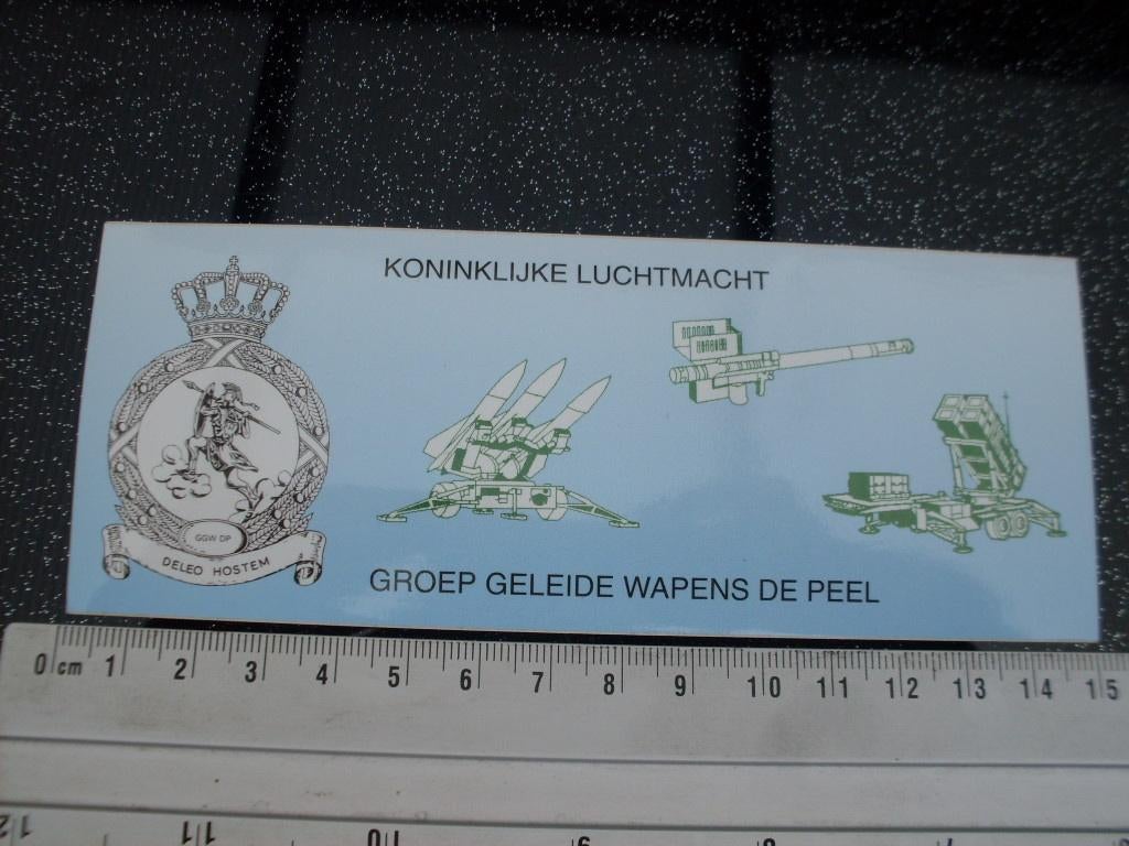 sticker KLu groep geleide wapens de peel ggw dp logo, Verzamelen, Verzenden, Zo goed als nieuw, Bedrijf of Vereniging
