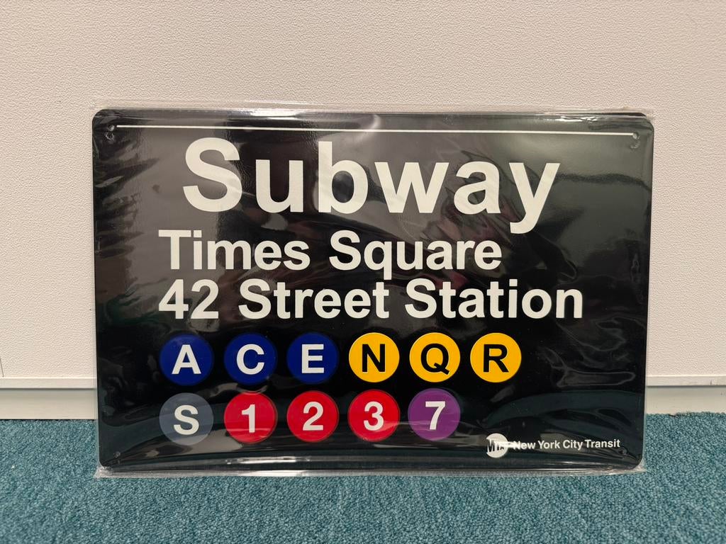 Subway bord Times Square NYC, Ophalen of Verzenden, Nieuw