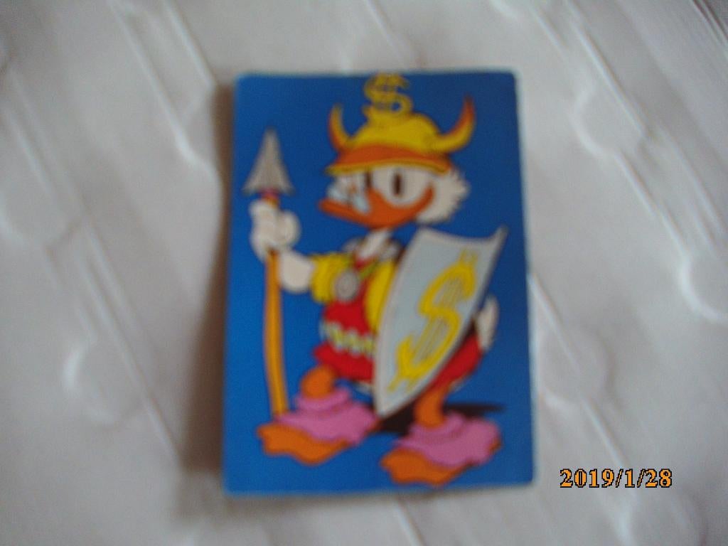 ansichtkaart dagobert duck, Verzamelen, Ophalen of Verzenden, Donald Duck, Gebruikt, Beeldje of Figuurtje