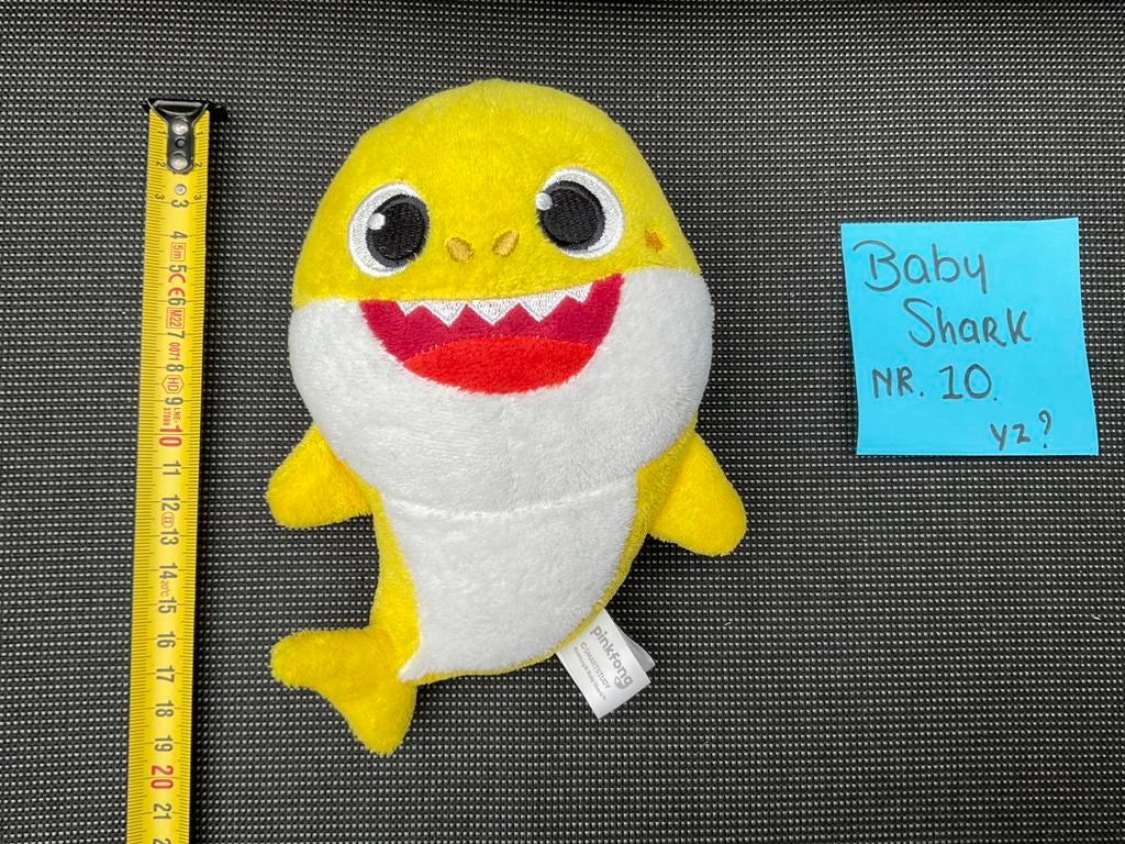 Zgan, niet kapot, gele baby shark knuffel 17/20cm, Ophalen, Overige figuren, Zo goed als nieuw, Beeldje of Figuurtje
