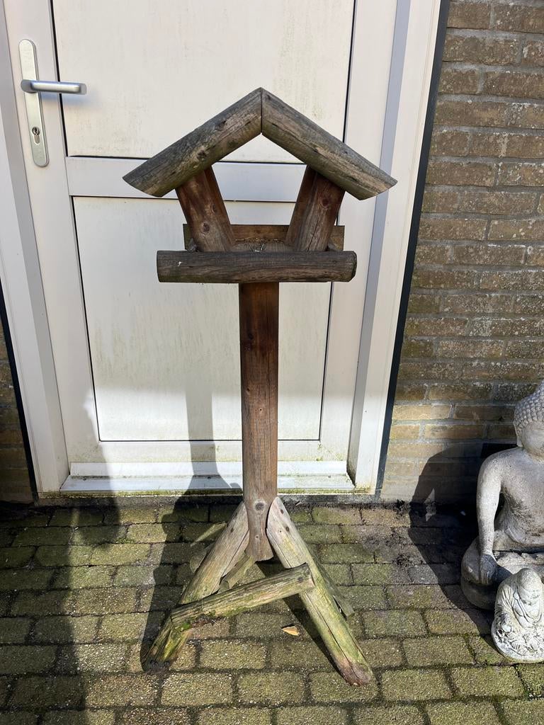 Stevig houten voederhuisje voor vogels, Ophalen, Gebruikt