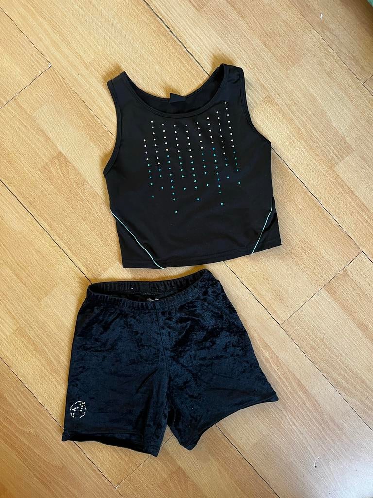 Turnpakje en broekje voor gymnastiek maat 140, Blauw, Ophalen of Verzenden, Maat 34 (XS) of kleiner, Fitness of Aerobics