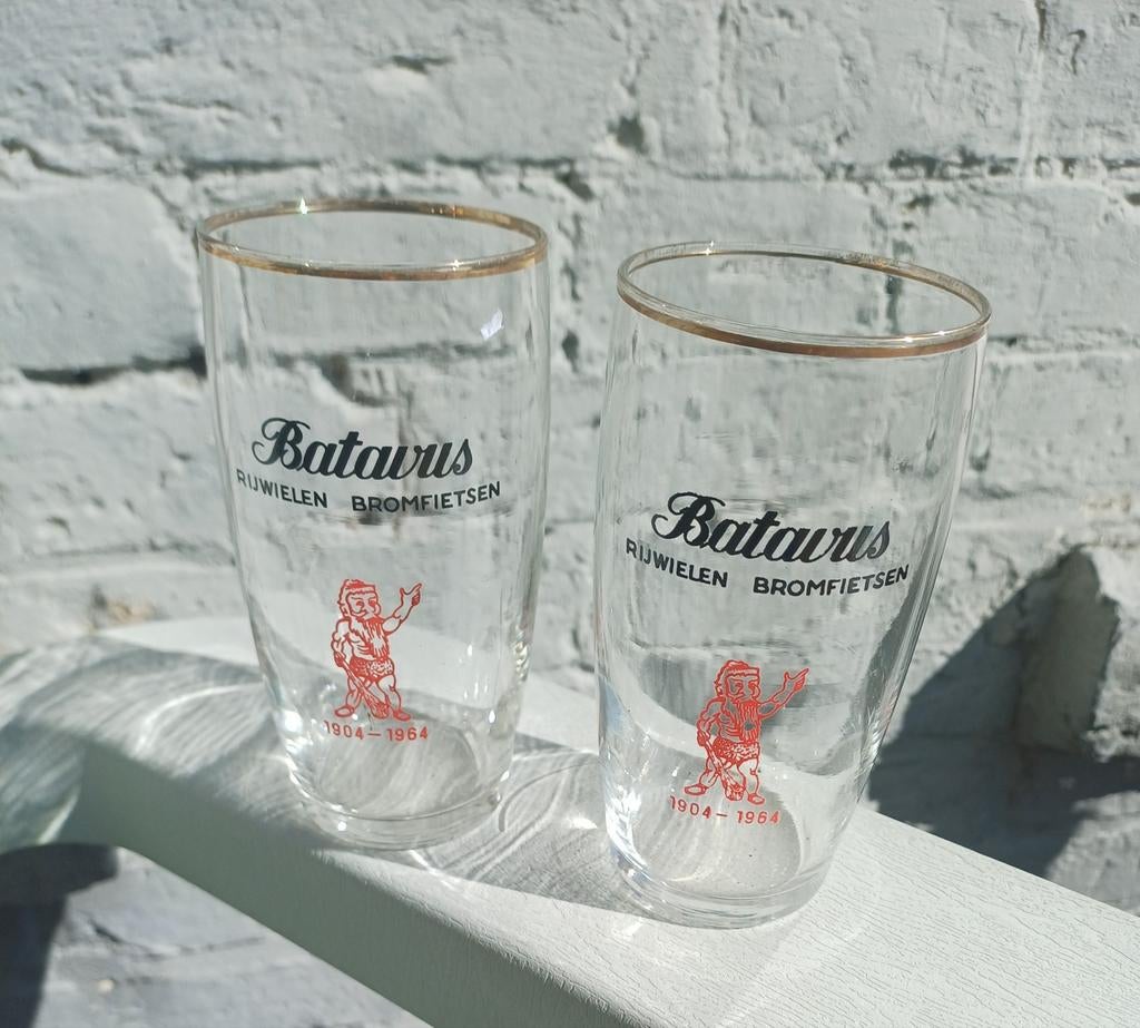 Batavus longdrinkglazen 1904-1964, Antiek en Kunst, Antiek | Glas en Kristal, Ophalen of Verzenden