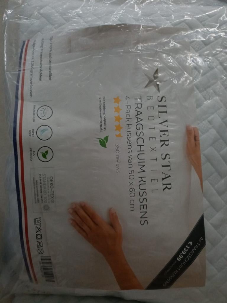 2x hoofdkussen traagschuim 50x60cm, Huis en Inrichting, Slaapkamer | Beddengoed, Ophalen of Verzenden