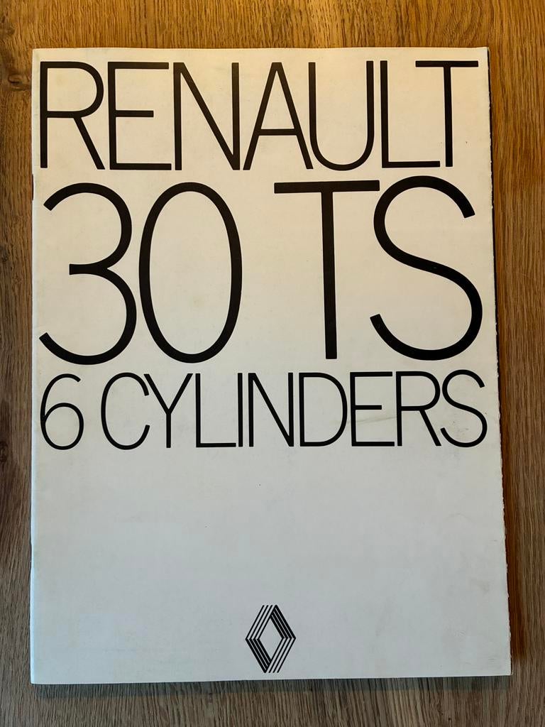 Renault 30 TS brochure met kleurenbijlage 1976, Ophalen of Verzenden, Zo goed als nieuw, Renault