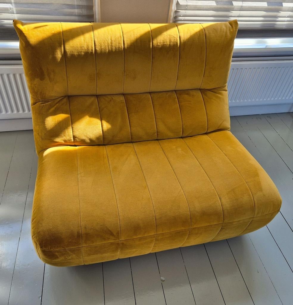 Homestock elementen bank velours geel, Ophalen, Vintage, Zo goed als nieuw, Minder dan 150 cm