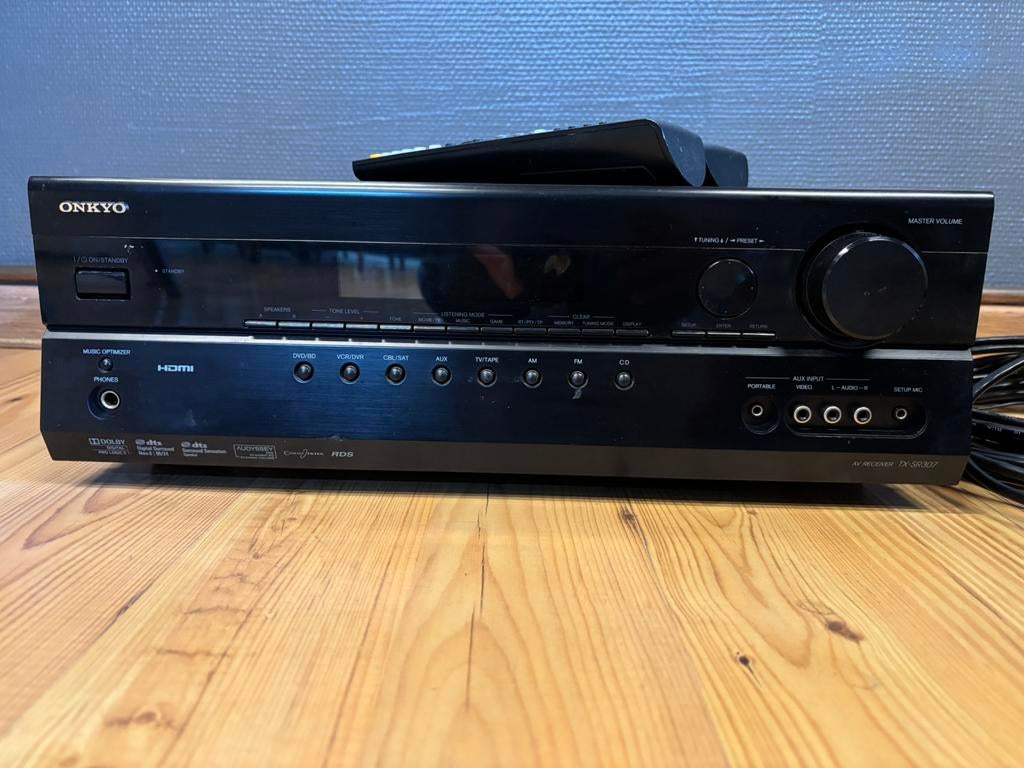 Onkyo versterker TX-SR307 Home Cinema receiver, Ophalen, Zo goed als nieuw, 120 watt of meer, Onkyo