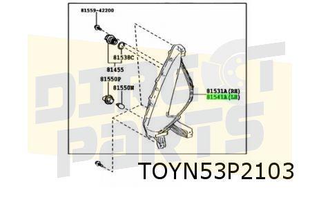 Toyota Prius (2/17-) ( ZVW52) mist- / achteruitrijlamp Links, -, Verzenden, -, Nieuw