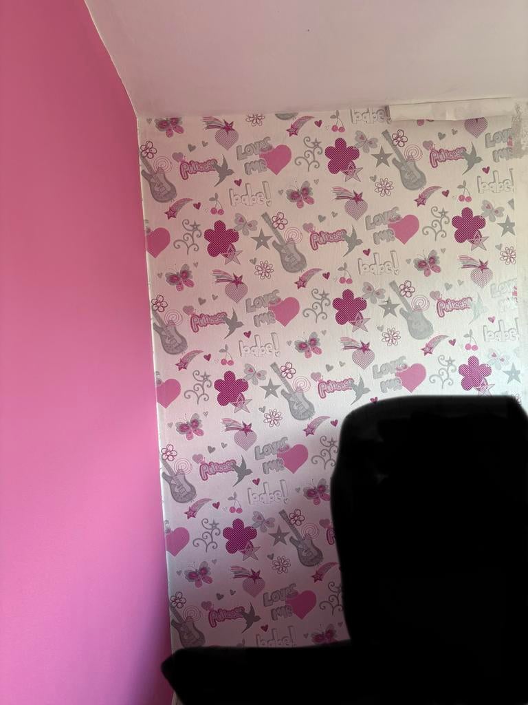 Behang + saus, Ophalen of Verzenden, 10 tot 25 m², Roze