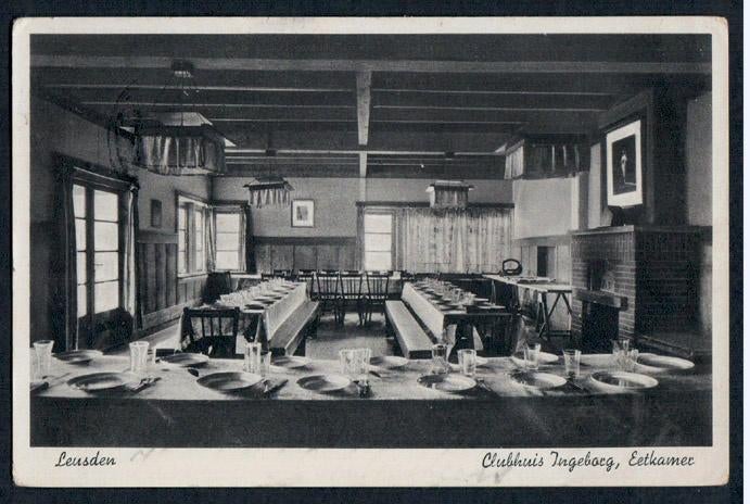 Leusden, Clubhuis Ingeborg, Eetkamer. 1947., Ophalen of Verzenden, 1940 tot 1960, Gelopen, Utrecht