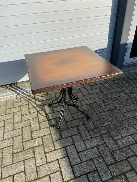 Bistro restaurant tafel tafelblad vintage antiek 80x80 cm, 50 tot 100 cm, Vierkant, 50 tot 100 cm, Zo goed als nieuw
