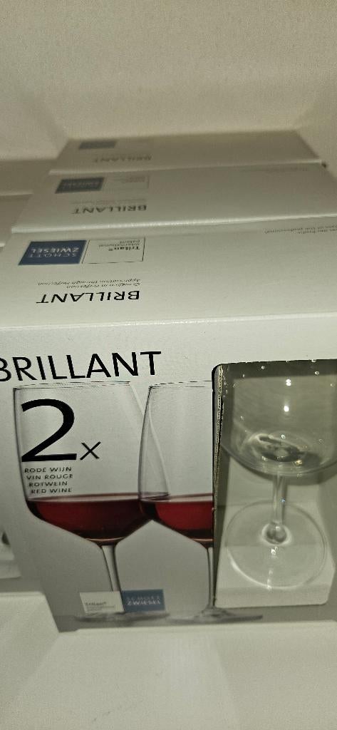 6 rode wijn glazen Schott Zwiesel voor maar € 20,00, Ophalen of Verzenden, Nieuw, Overige typen
