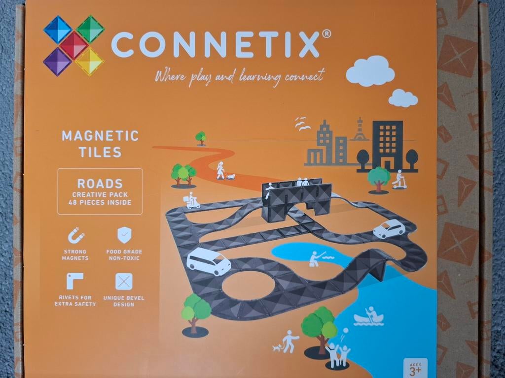 Connetix Magnetic Tiles Roads Creative Pack 48st, Eén persoon