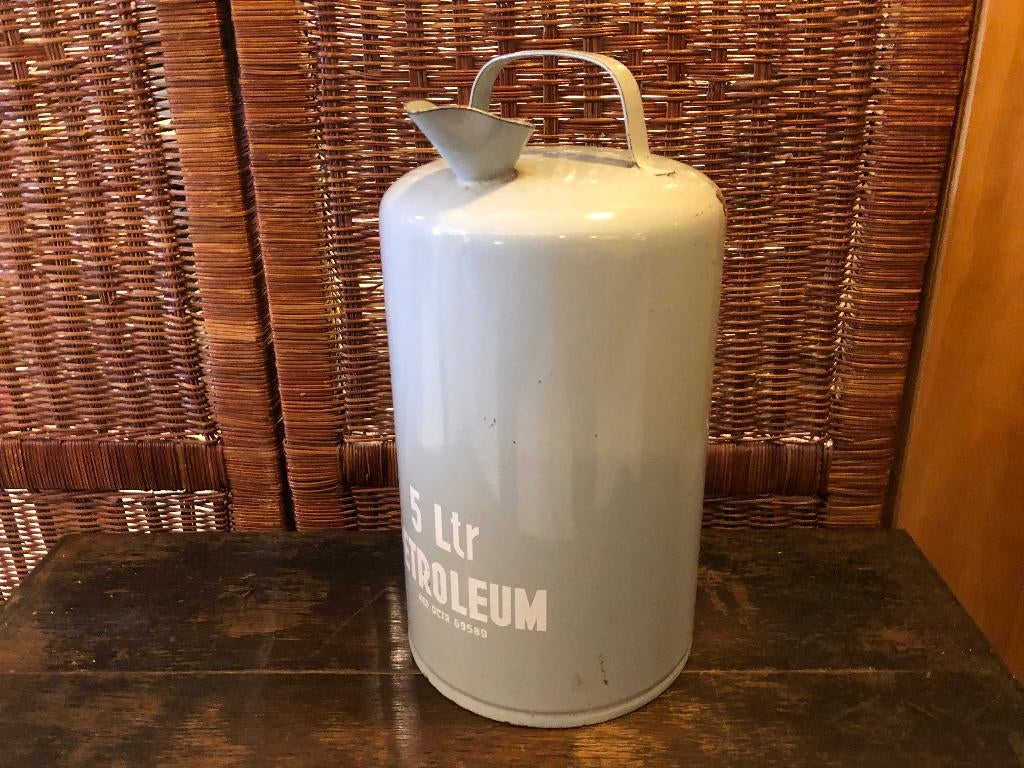 Grijs Emaille 5 Liter Petroleum Kan., Ophalen of Verzenden