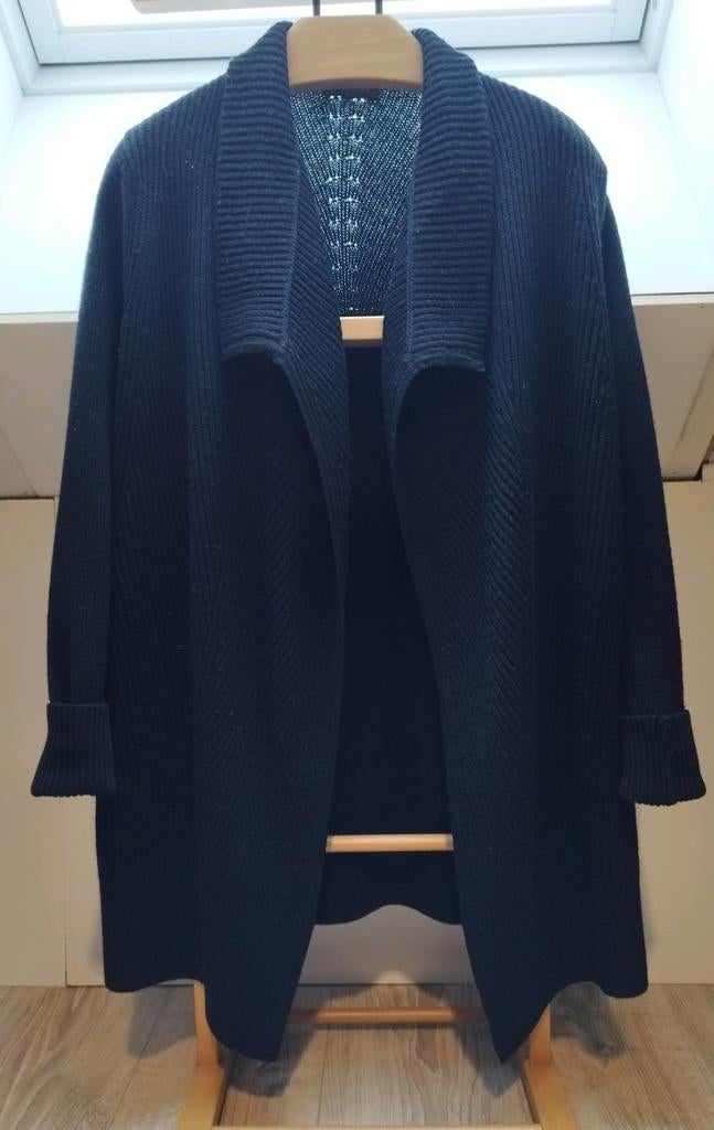 Repeat langer 100% Wol knitted vest L 42 Zwart, Kleding | Dames, Truien en Vesten, Repeat, Verzenden, Zwart, Maat 42/44 (L)