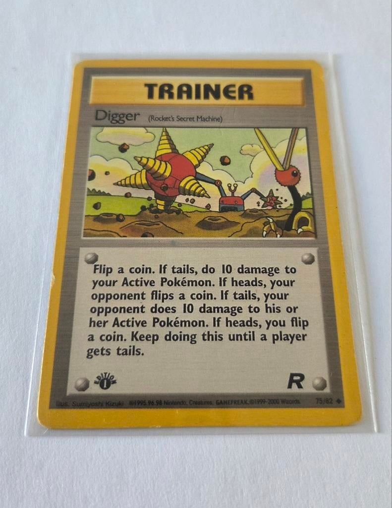 Pokémon Trainer Digger 75/82 Team Rocket 1st Edition, Ophalen of Verzenden
