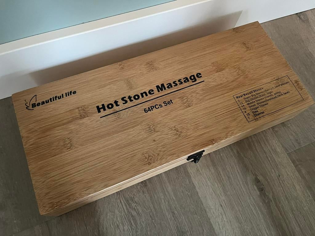 Hotstone stenen grote set, Sport en Fitness, Massageproducten, Ophalen, Zo goed als nieuw