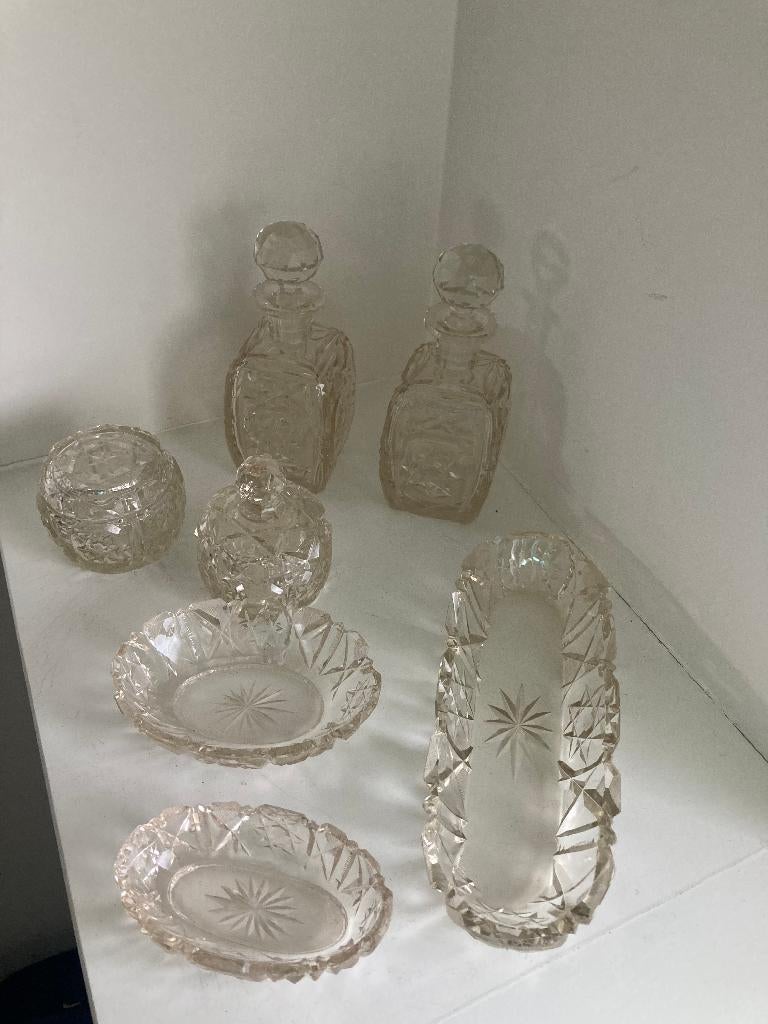 Kristallen kaptafel set, Ophalen of Verzenden