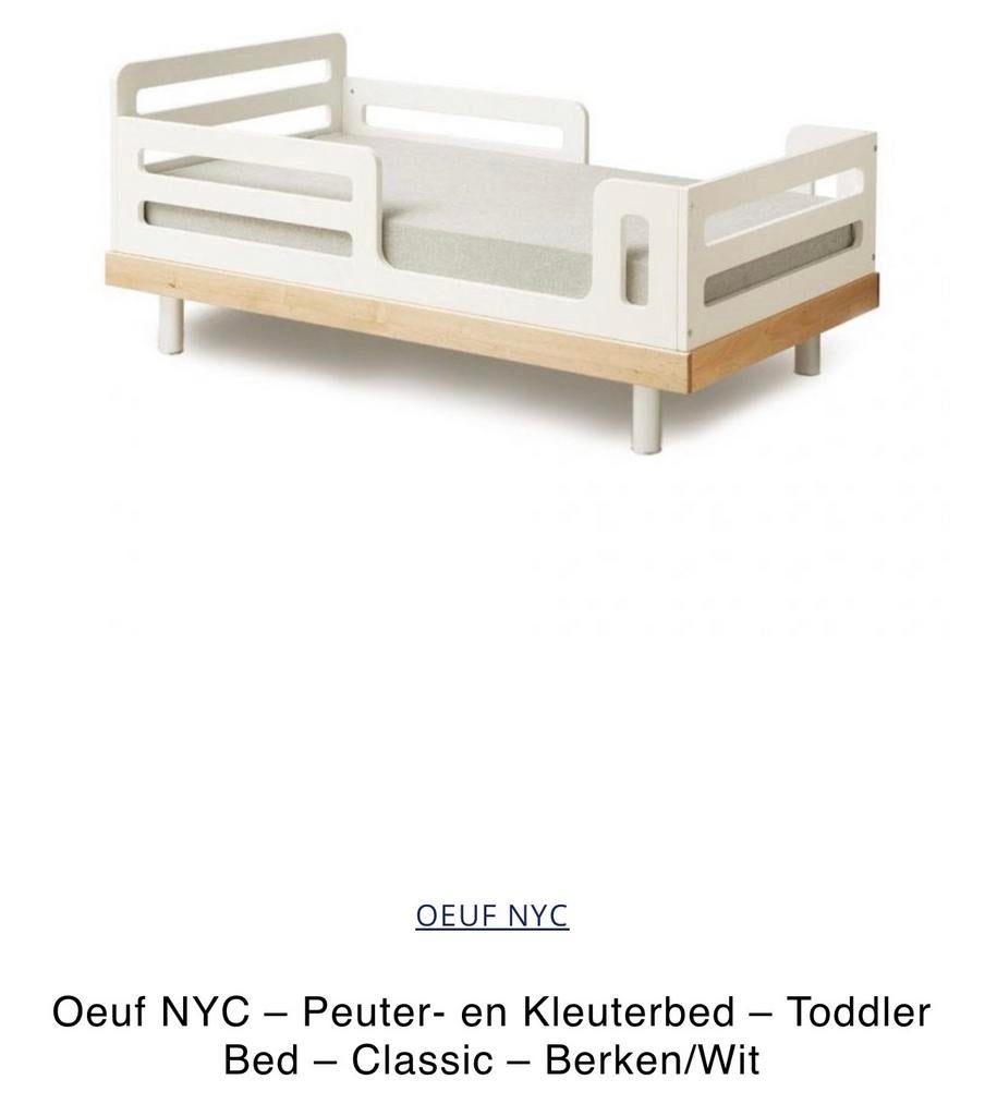 Oeuf NYC Peuterbed/Kleuterbed - Zo goed als nieuw, 70 tot 85 cm, Zo goed als nieuw, Lattenbodem, 140 tot 160 cm