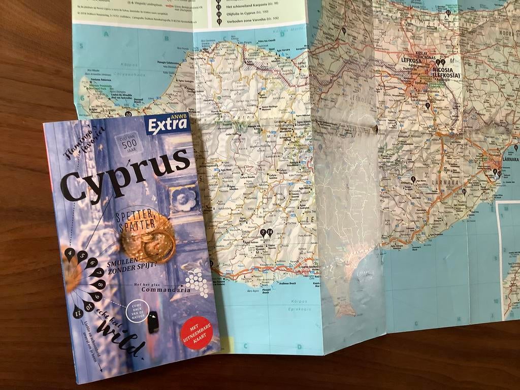 Cyprus Griekenland ANWB reisgids + kaart, Europa, Ophalen of Verzenden, Zo goed als nieuw, Reisgids of -boek