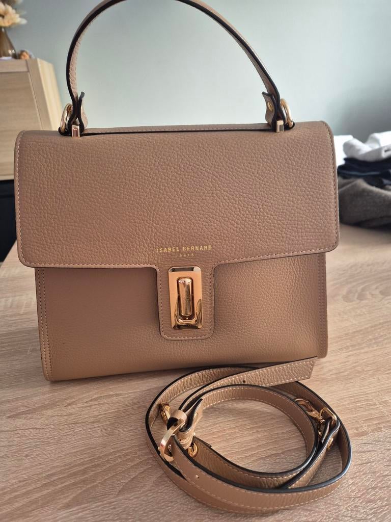 Elegante Isabel Bernard Handtas, Ophalen of Verzenden, Zo goed als nieuw, Beige, Handtas