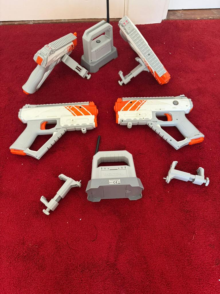 Recoil - lasergame starterssets / 4 laserguns, Kinderen en Baby's, Speelgoed | Buiten | Actiespeelgoed, Ophalen of Verzenden, Gebruikt