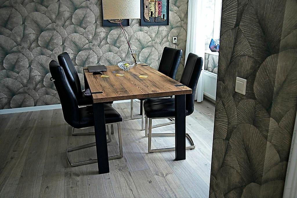 Eethoek tafel +stoelen, Ophalen, Kunststof, Gebruikt, 50 tot 100 cm