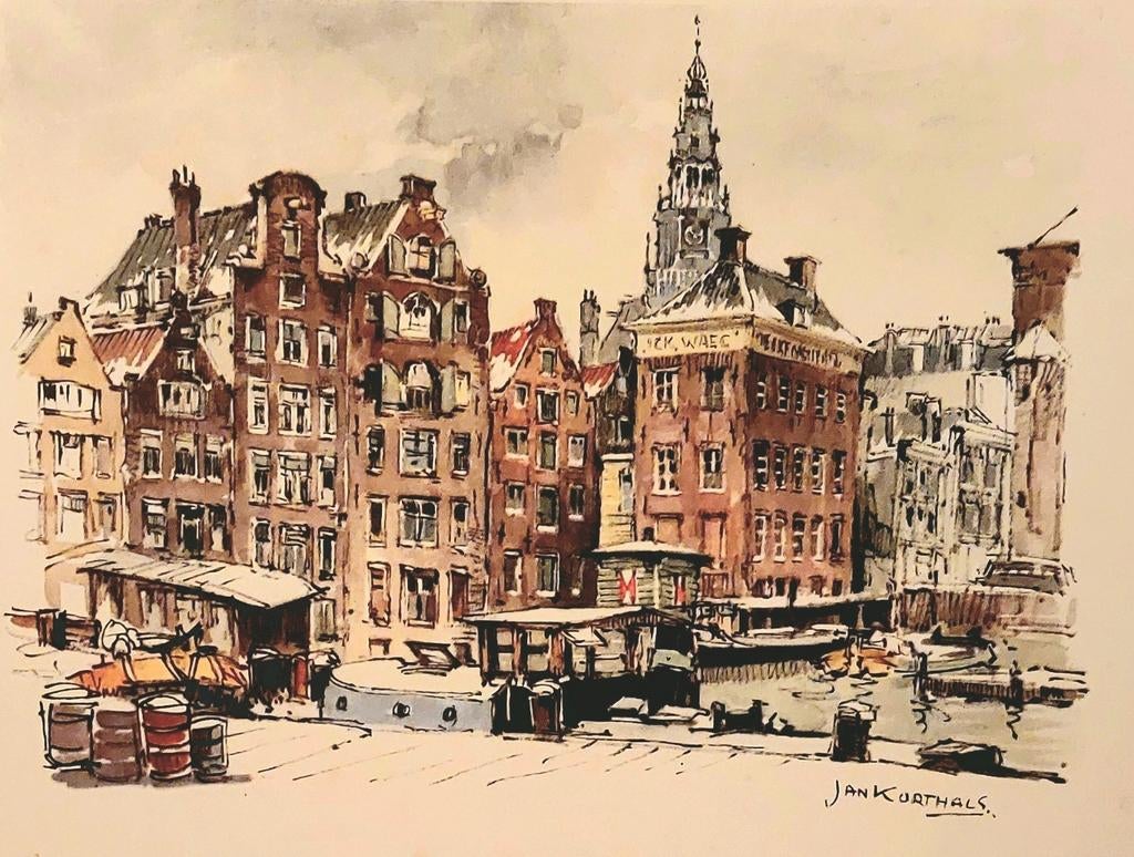 Jan Korthals  ... de Damrak ... Amsterdam ..., Ophalen of Verzenden