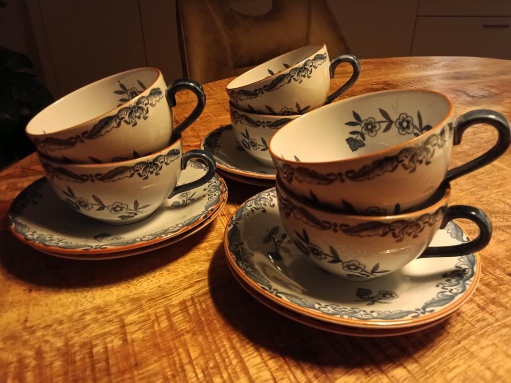 Ostindia Rõrstrand kop en schotels (6x), Antiek en Kunst, Ophalen of Verzenden