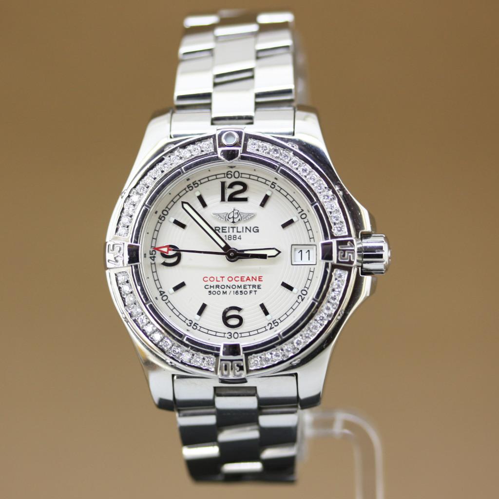 Breitling Colt Oceane diamonds A77380, Overige merken, Staal, Gebruikt, Staal