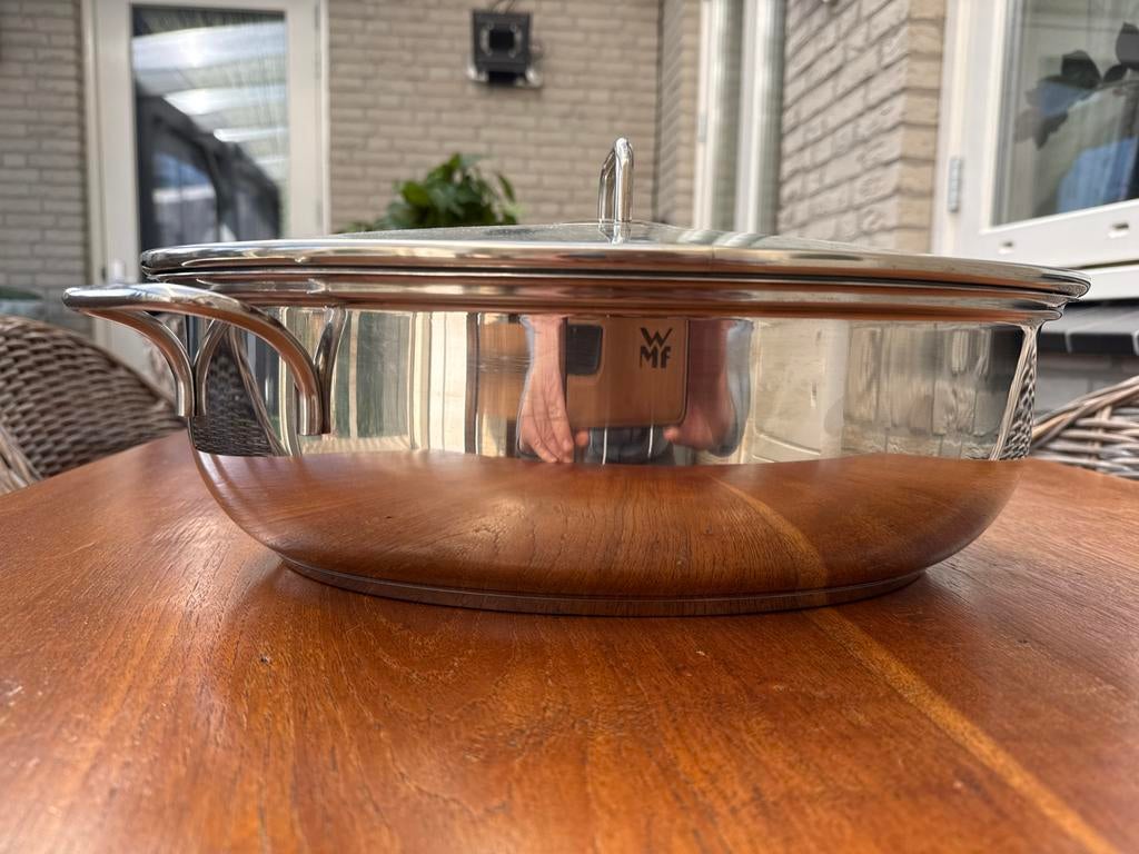 WMF pan met schaal, Huis en Inrichting, Keuken | Potten en Pannen, Ophalen of Verzenden, Rvs, Koekenpan of Braadpan